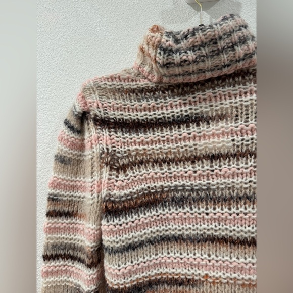 NWT A.L.C. Selina Space Dye Striped Wool Alpaca Blend Turtleneck Sweater Small - Picture 5 of 16